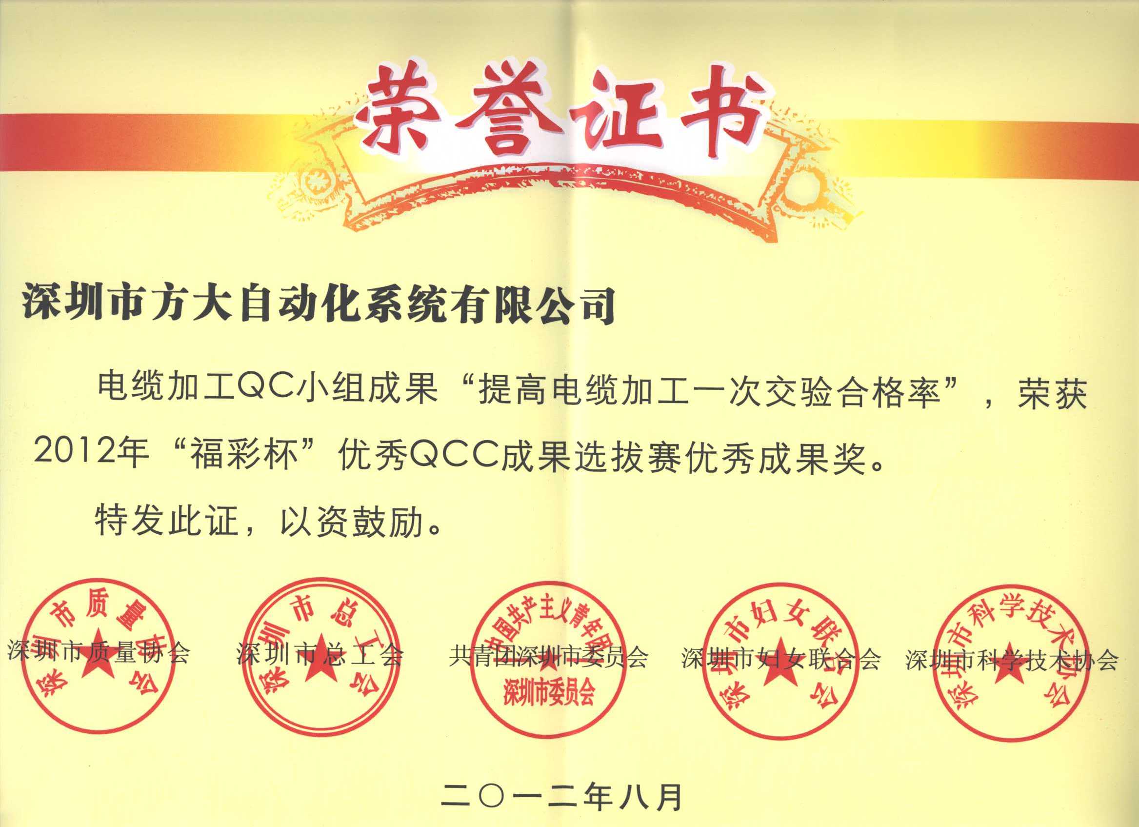 杏耀集团荣获三项深圳市QCC小组优秀成果奖